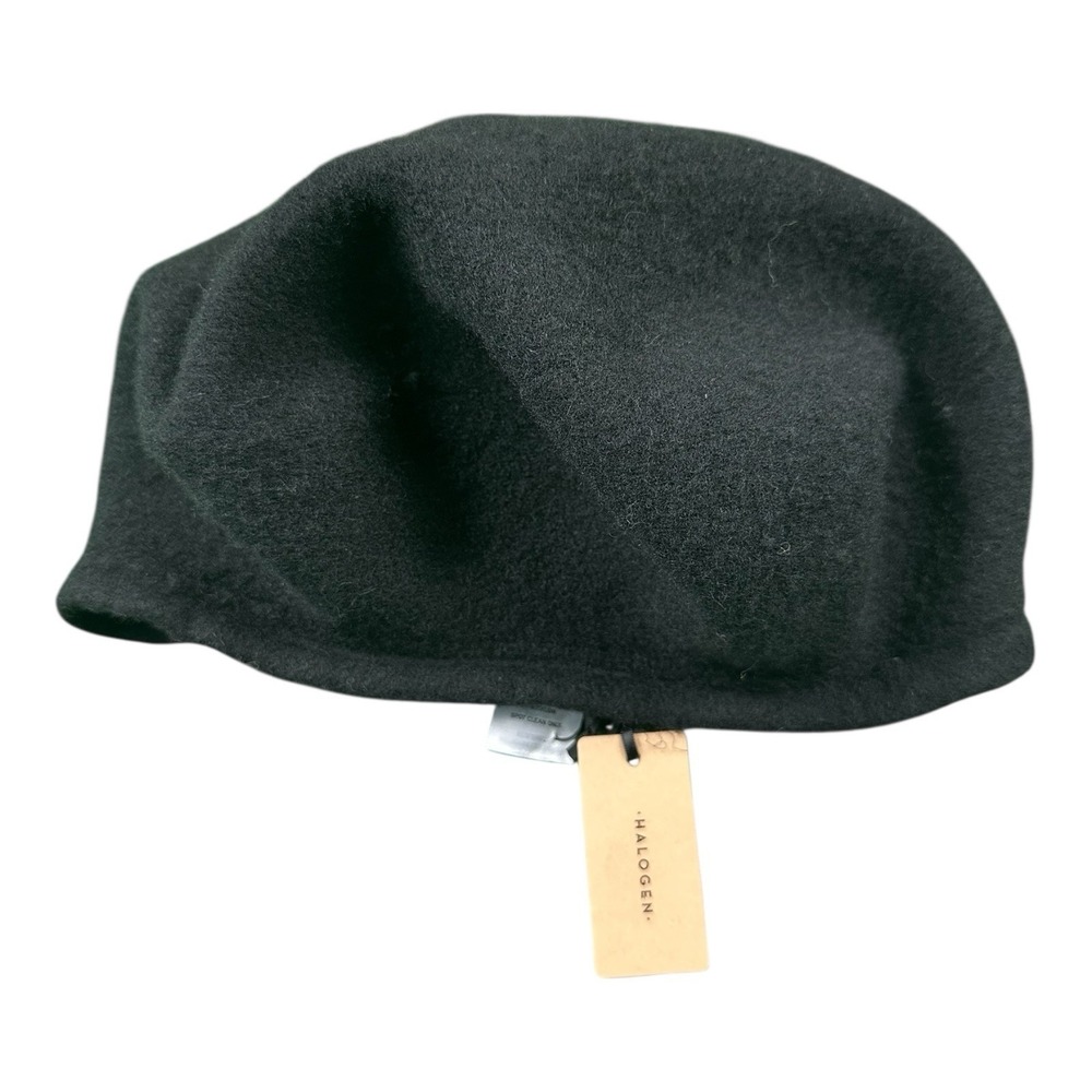 Halogen Black Wool Blend Beret Hat French Artist Basque Winter Warm NO396569MI